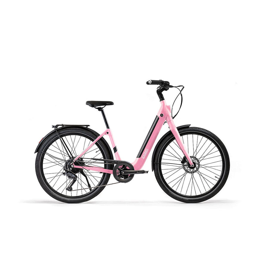 Vélo électrique Ellipse E2 ST Chaîne Fourche Rigide Rose Tige de Selle Rigide Cruiser