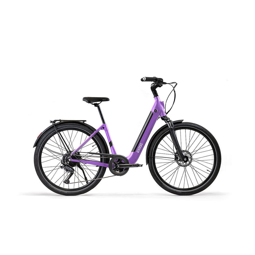 Vélo électrique Ellipse E2 ST Chaîne Fourche Suspendue Violet Tige de Selle Rigide Cruiser
