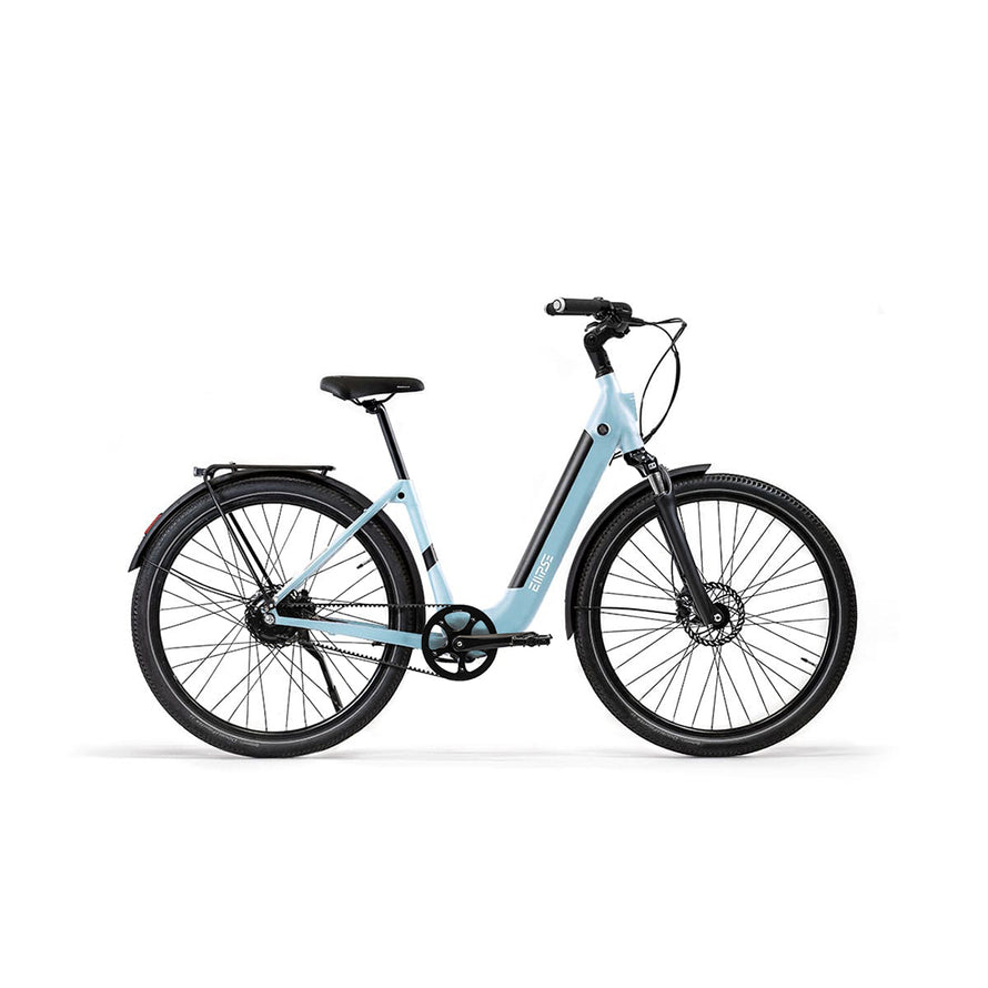 Vélo électrique avec clignotants intégrés Ellipse E2ST Courroie Fourche Suspendue