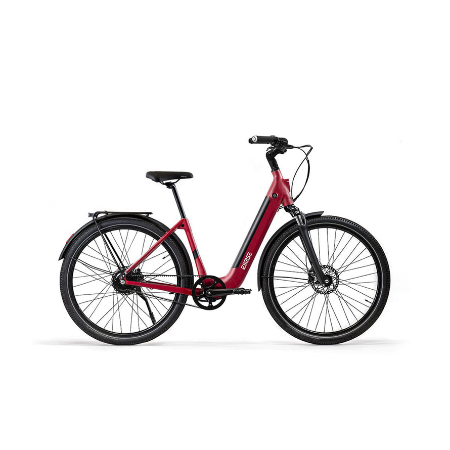 Vélo électrique avec clignotants intégrés Ellipse E2ST Courroie Fourche Suspendue