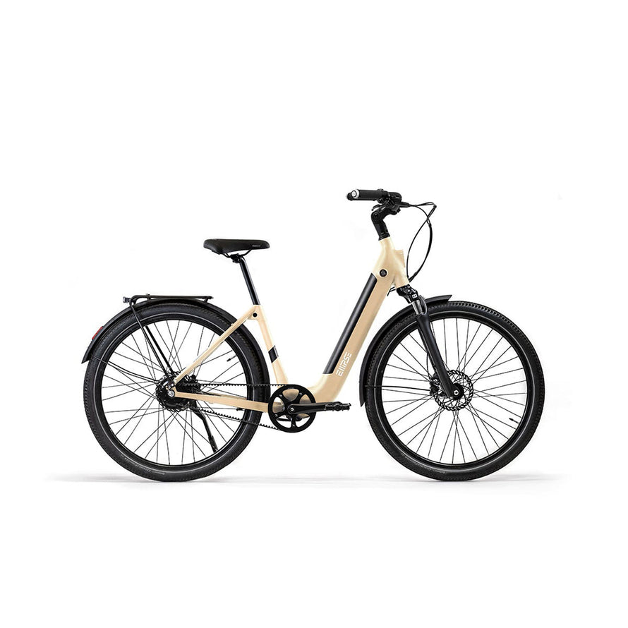 Vélo électrique avec clignotants intégrés Ellipse E2ST Courroie Fourche Suspendue