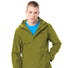 Veste imperméable homme Vaude Strathcona vert clair avec capuche, idéale pour cyclistes urbains par temps pluvieux