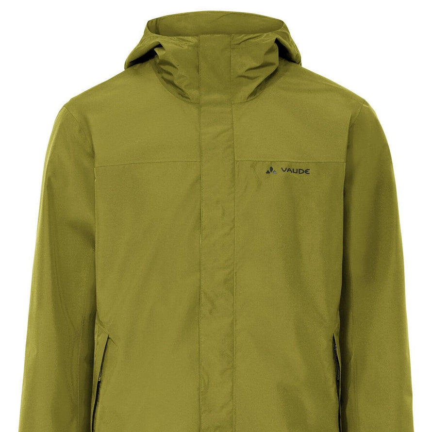 Veste imperméable homme Vaude Strathcona couleur vert olive, légère et résistante pour cyclistes urbains
