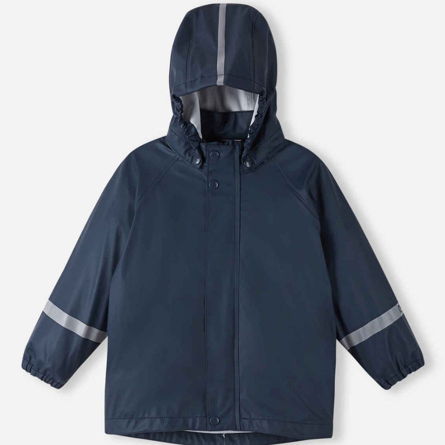 Veste de pluie pour enfant coupe-vent Lampi Reina vue de face avec capuche