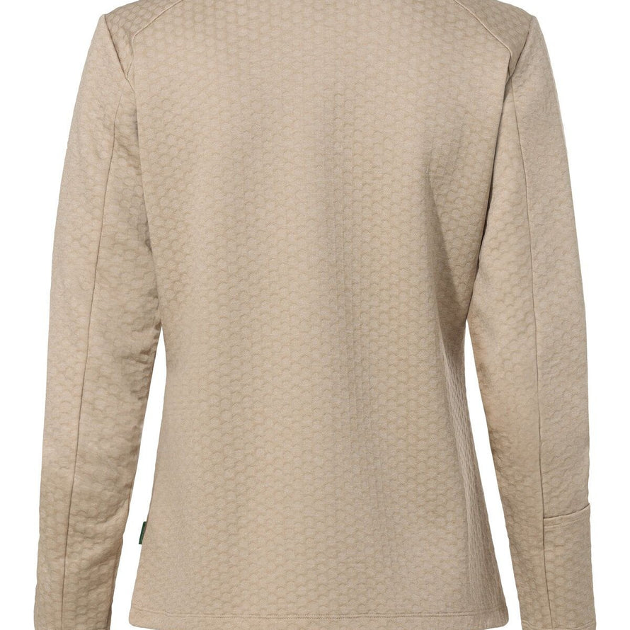 Dos de la veste polaire femme Vaude Skomer SC beige avec texture discrète pour randonnée et confort outdoor