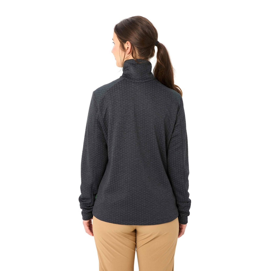 Veste polaire femme Vaude Skomer SC noire vue de dos, idéale pour randonnée et confort outdoor