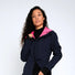 Veste de vélo réversible Urban Circus Repop femme en bleu marine et rose, alliant style et sécurité urbaine