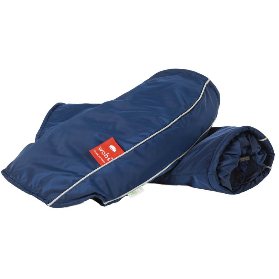 Manchons bleus pour se protéger du froid à vélo