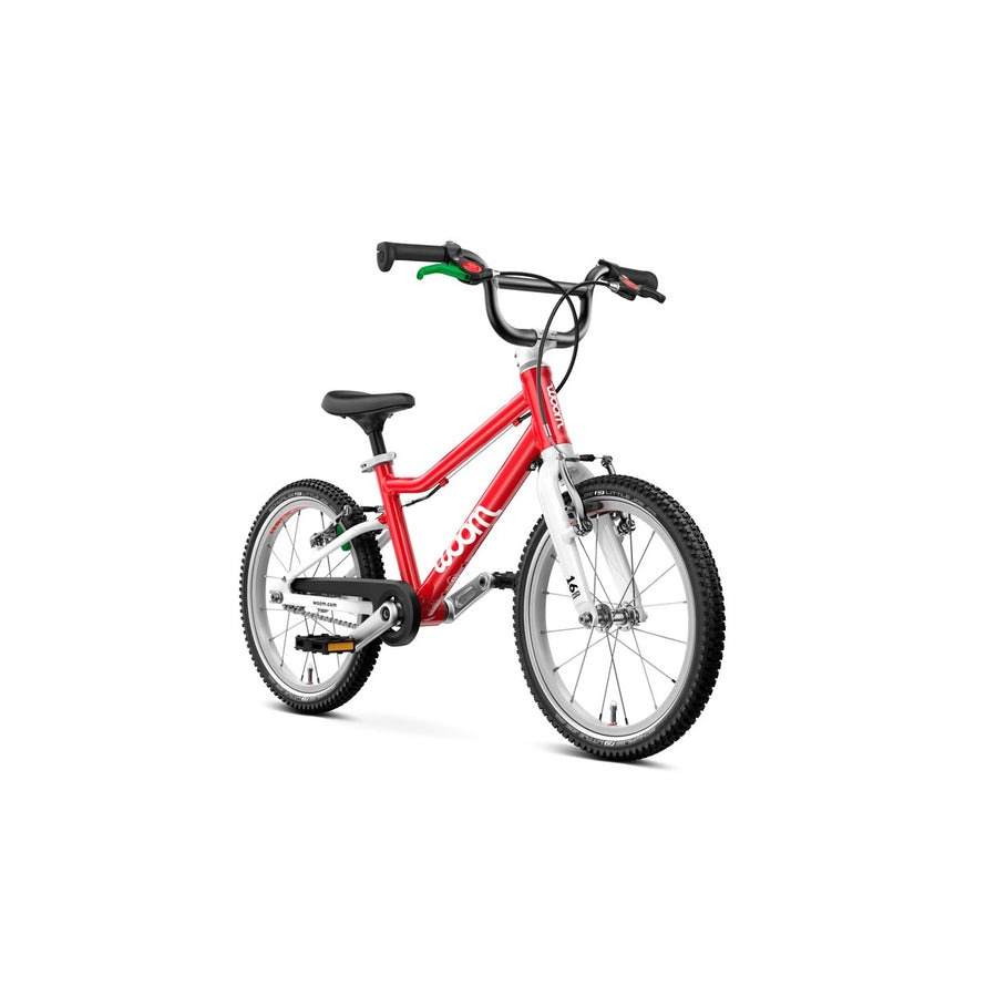 Vélo enfant Woom 4-6 ans modèle GO 3 cadre rouge et blanc léger pour apprentissage sécurisé