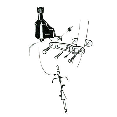 Support de fixation pour dynamo bouteille de vélo permettant de monter une dynamo sur cadre ou fourche lorsque le vélo ne possède pas de trou fileté.