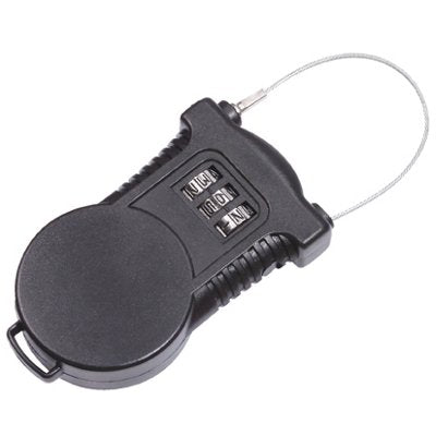 Cable 110 cm rétractable fermeture code - sécuriser selle casque - #1