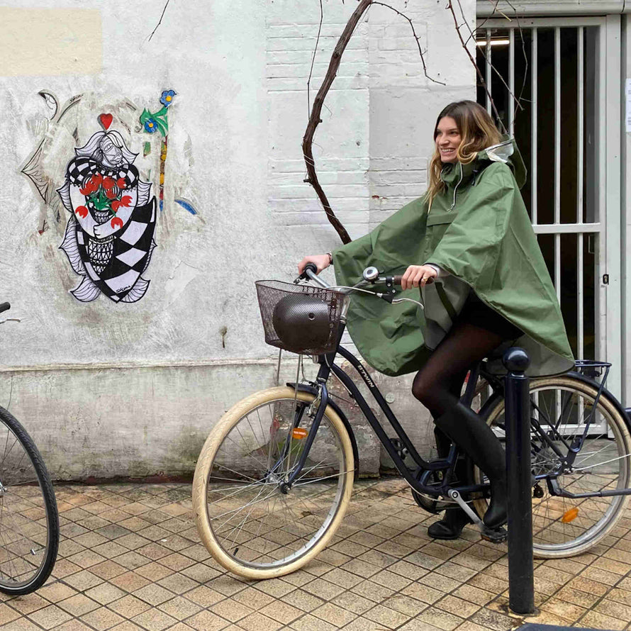 Poncho Cap Vert kaki Le Temps des Grenouilles