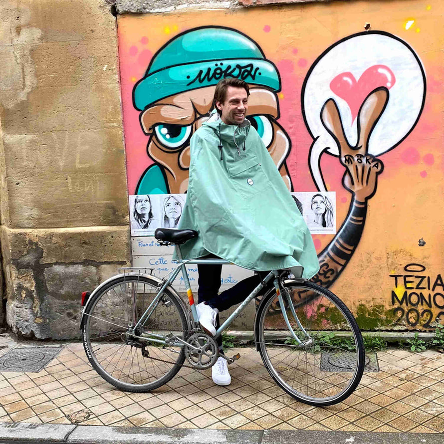 Poncho Cap Lizard bleu lagon Le Temps des Grenouilles