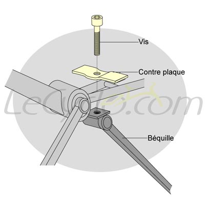Contre plaque avec vis pour béquille centrale de vélo - #2