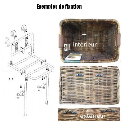 Fixations pour caisse et panier de vélo en osier rotin - Basil - #6