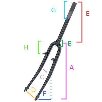 Fourche vélo 24 pouces à pivot fileté 1\
