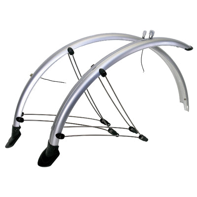 Garde boue argent avant et arrière pour vélo 28 pouces - 45 mm - #1