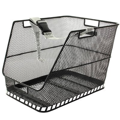 Grand panier de vélo noir sur porte bagage arrière Class Basil - #1