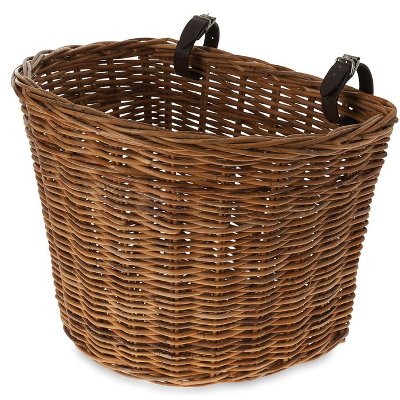 Grand panier sur guidon de vélo en rotin Darcy L Basil - #1