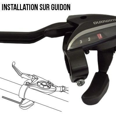 Manette de freinage et dérailleur vélo 3 vitesses Noir - #6