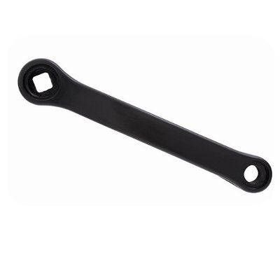 Manivelle gauche de vélo en acier revêtement plastique noir 170  - #1