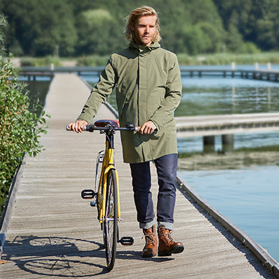Parka de pluie vélo étanche vert olive pour hommes Mosse Basil - #4