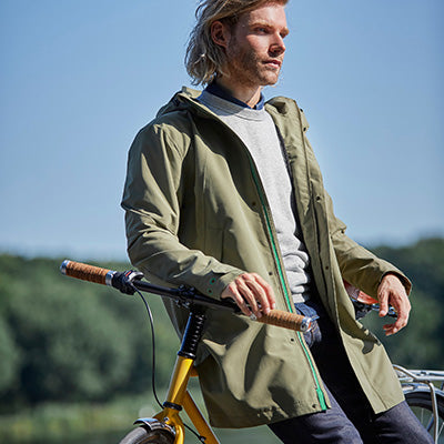 Parka de pluie vélo étanche vert olive pour hommes Mosse Basil - #2