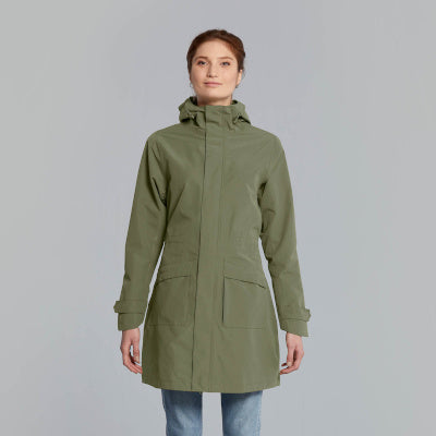 Parka pluie chaud et élégant vert olive pour femmes Mosse Basil - #2
