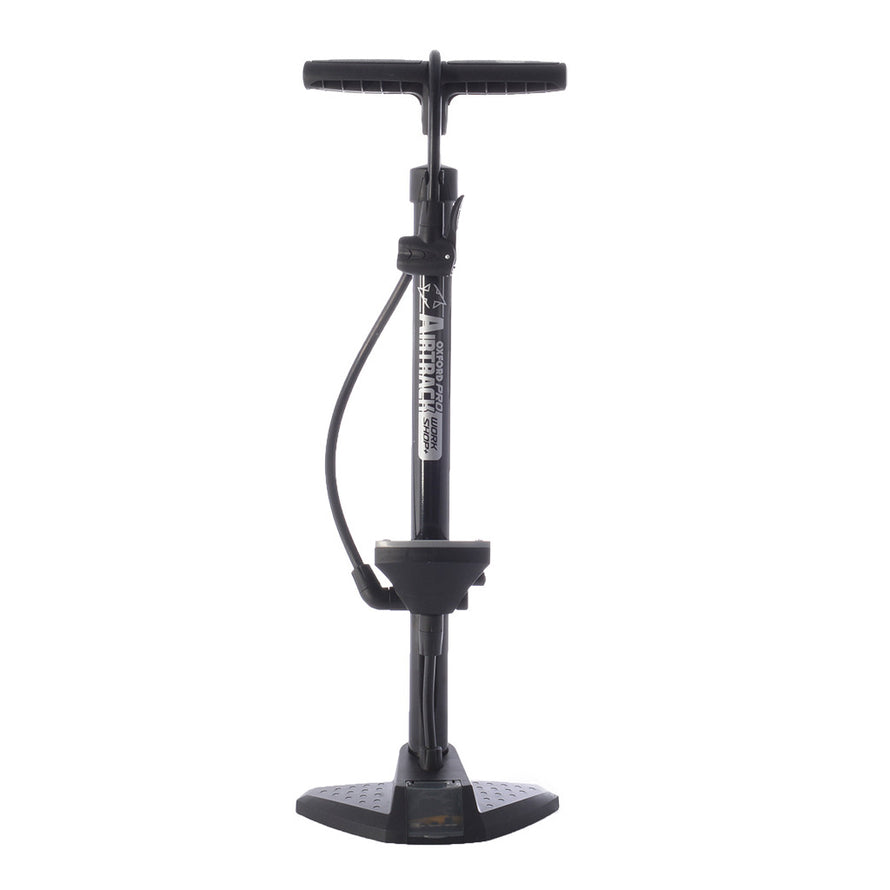 Pompe vélo à pied avec manomètre double valve Oxford - #1