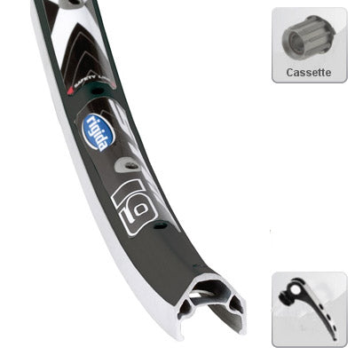 Roue vélo arrière 28 pouces à cassette 8 à 10 vitesses Rigida - #1