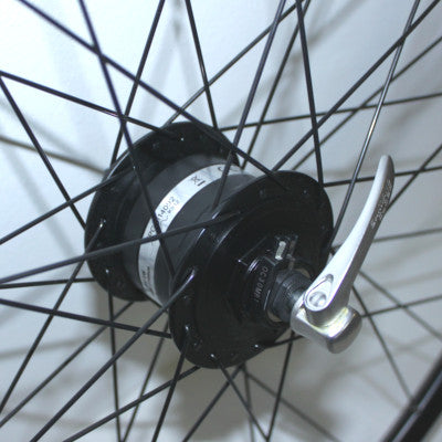 Roue vélo avant noire moyeu dynamo 28 pouces Rodi - #3