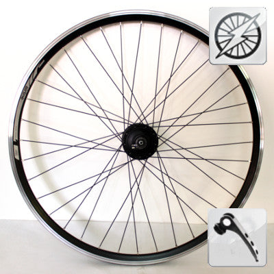 Roue vélo avant noire moyeu dynamo 28 pouces Rodi - #1