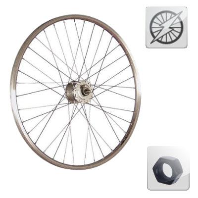 Roue vélo de 26 pouces avec dynamo dans moyeu à écrou - #1