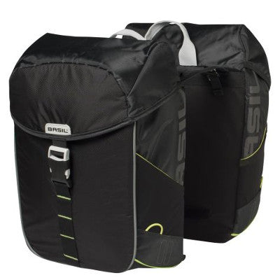 Sacoche double imperméable vélo Miles Basil noir/lime - #1