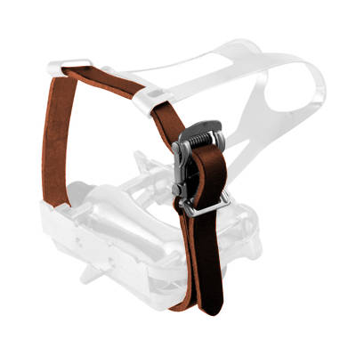 Sangles cuir marron pour cale pieds de vélo - La paire - #1