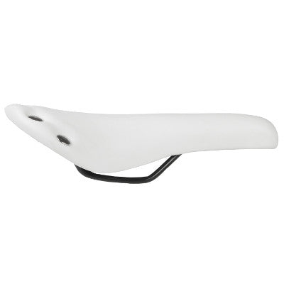 Selle vélo vintage blanche imitation cuir avec rivets - #2