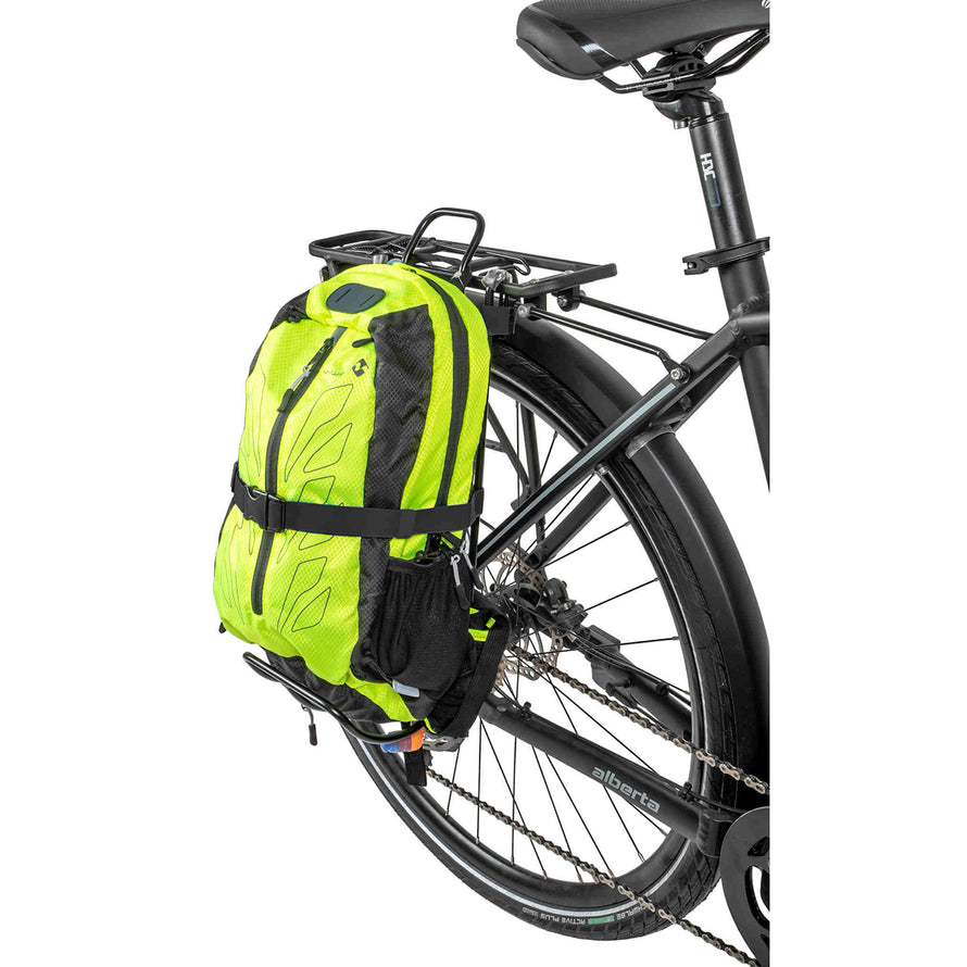 Support sur porte-bagages pour sacoche ou sac à dos